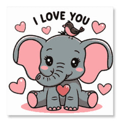Cute Elephant I Love You - Valentine Special