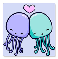 Cute Octopus In Love - Valentine Special