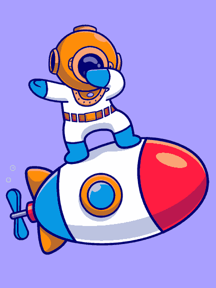 Astronaut on Rocket