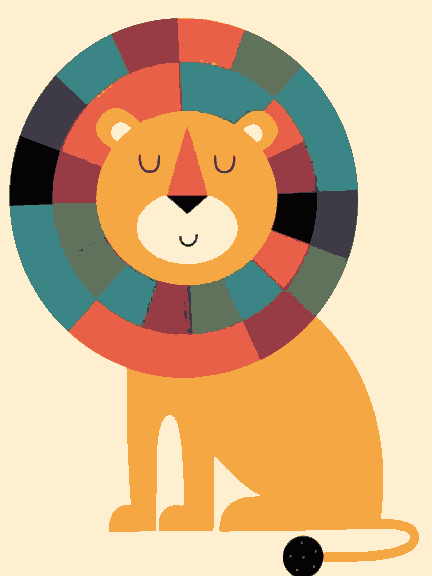 Lion with coloring hair