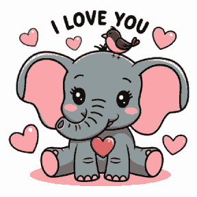 Cute Elephant I Love You - Valentine Special