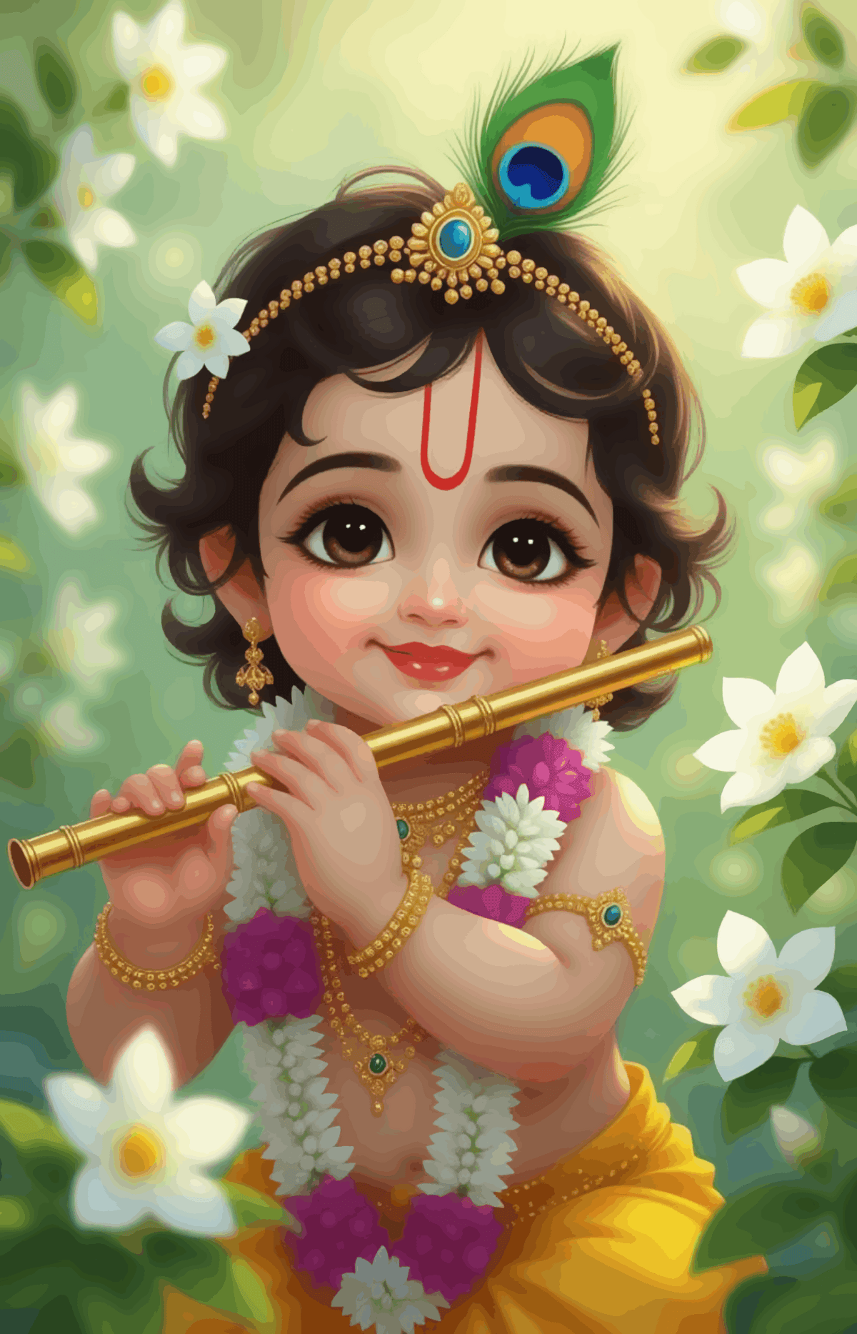 Cute Little Kanha with Bansuri
