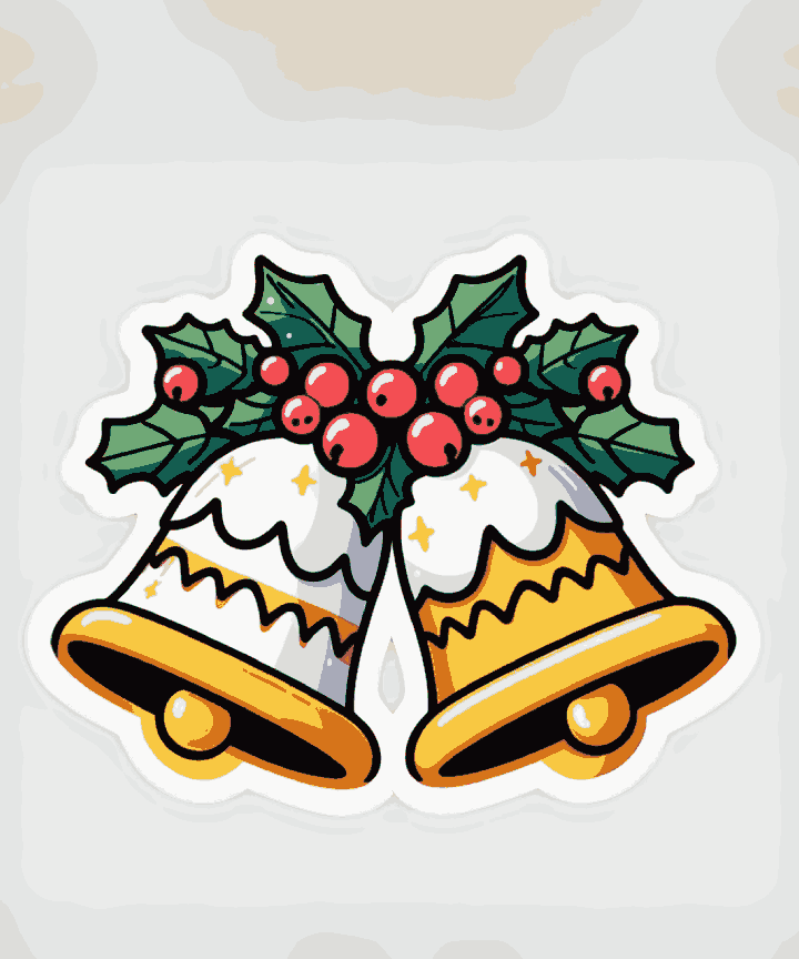 Christmas Bells with Holy and Berries