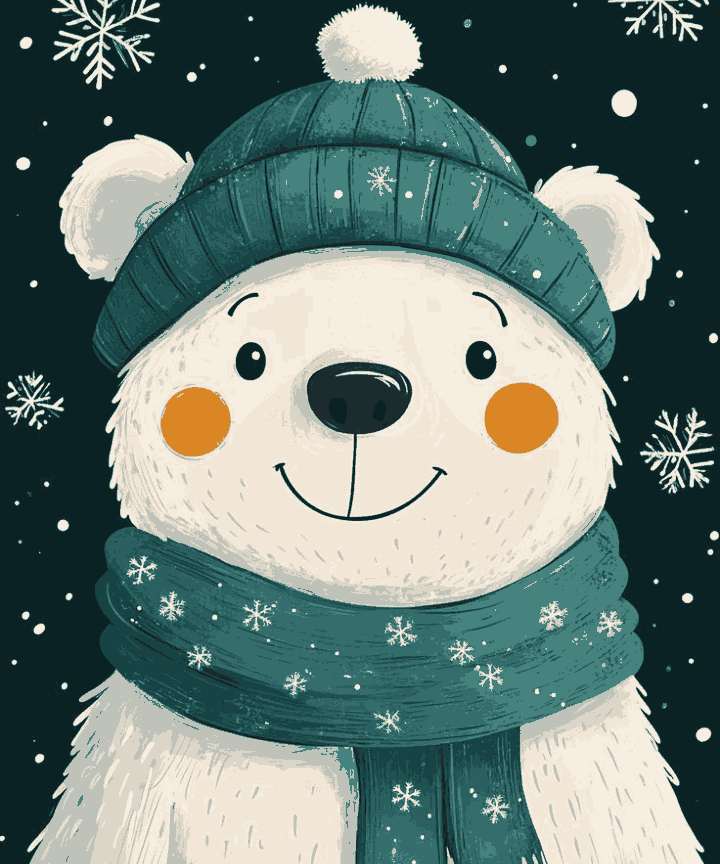 Cutie Winter Polar Bear