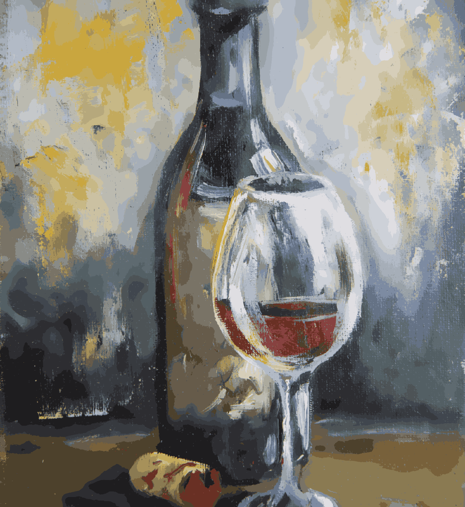 Bottle & Wine Rough