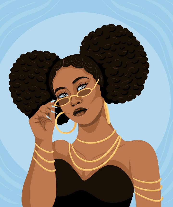 Girl with Curly Hair