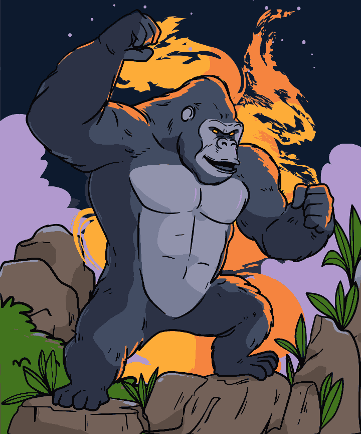 Gorilla on Fire