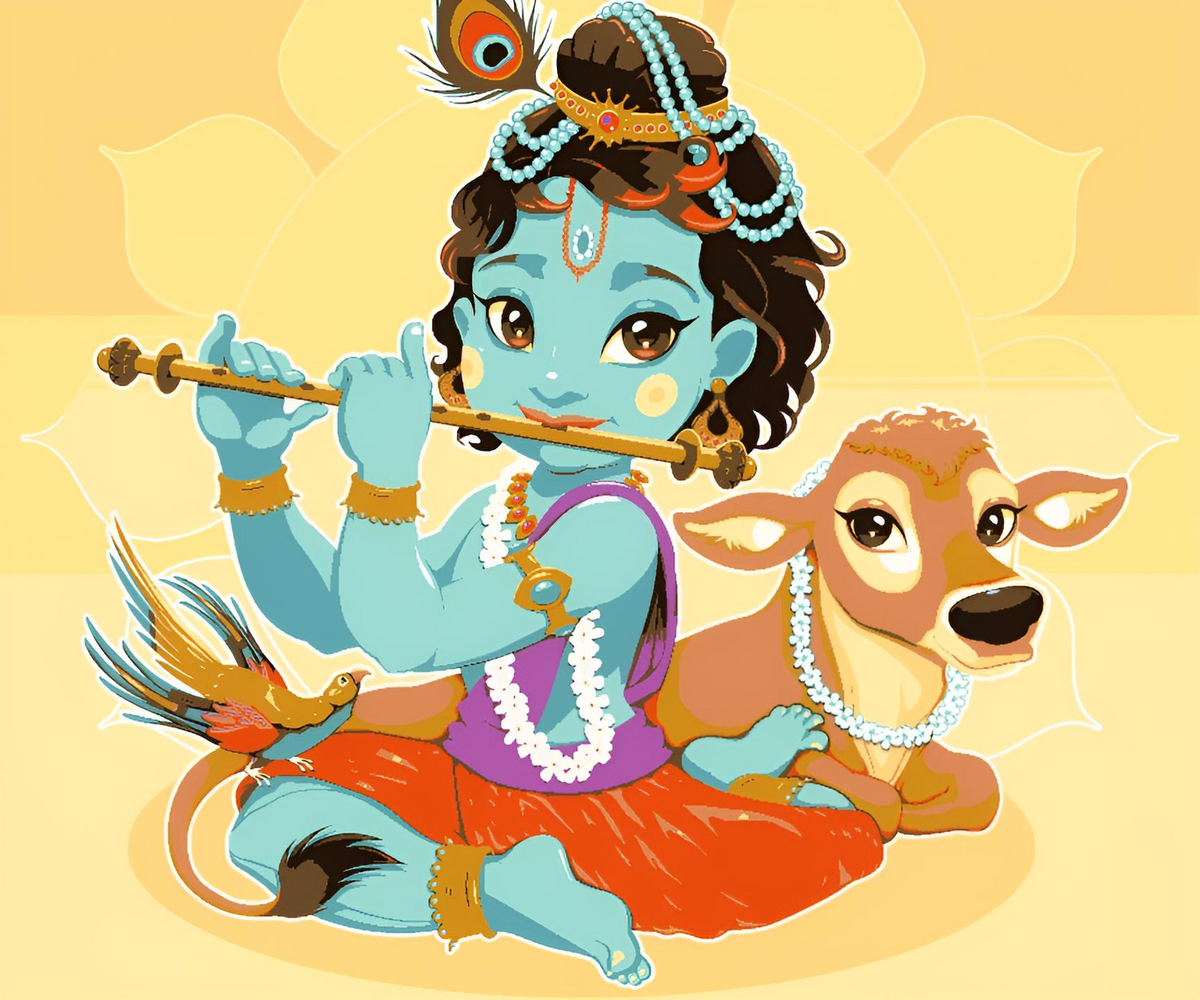 Krishna with calf