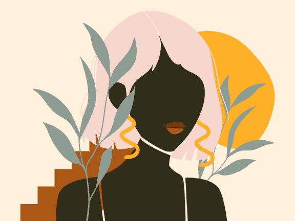 Lady in Black Abstract