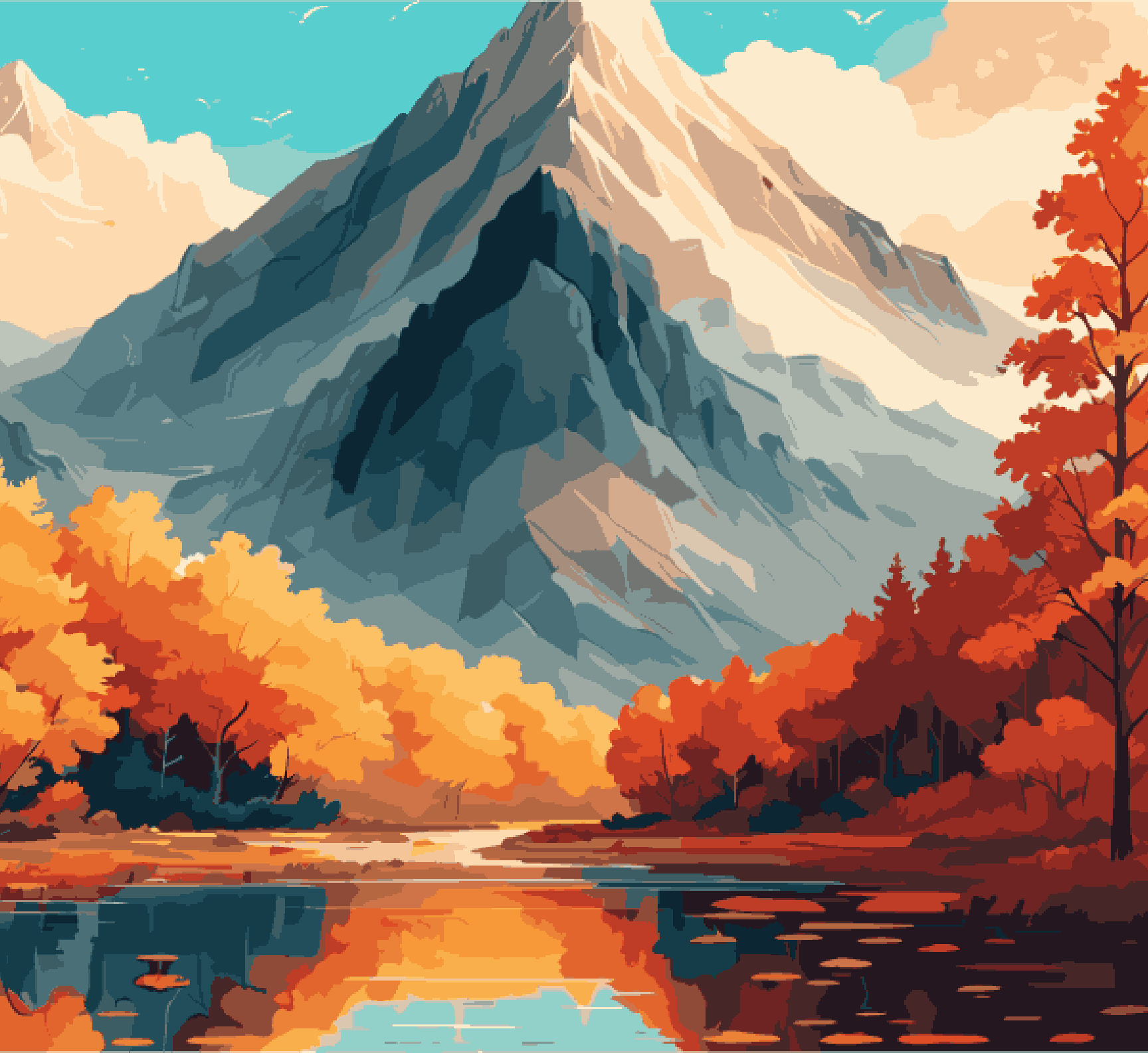 Lake and Mountain