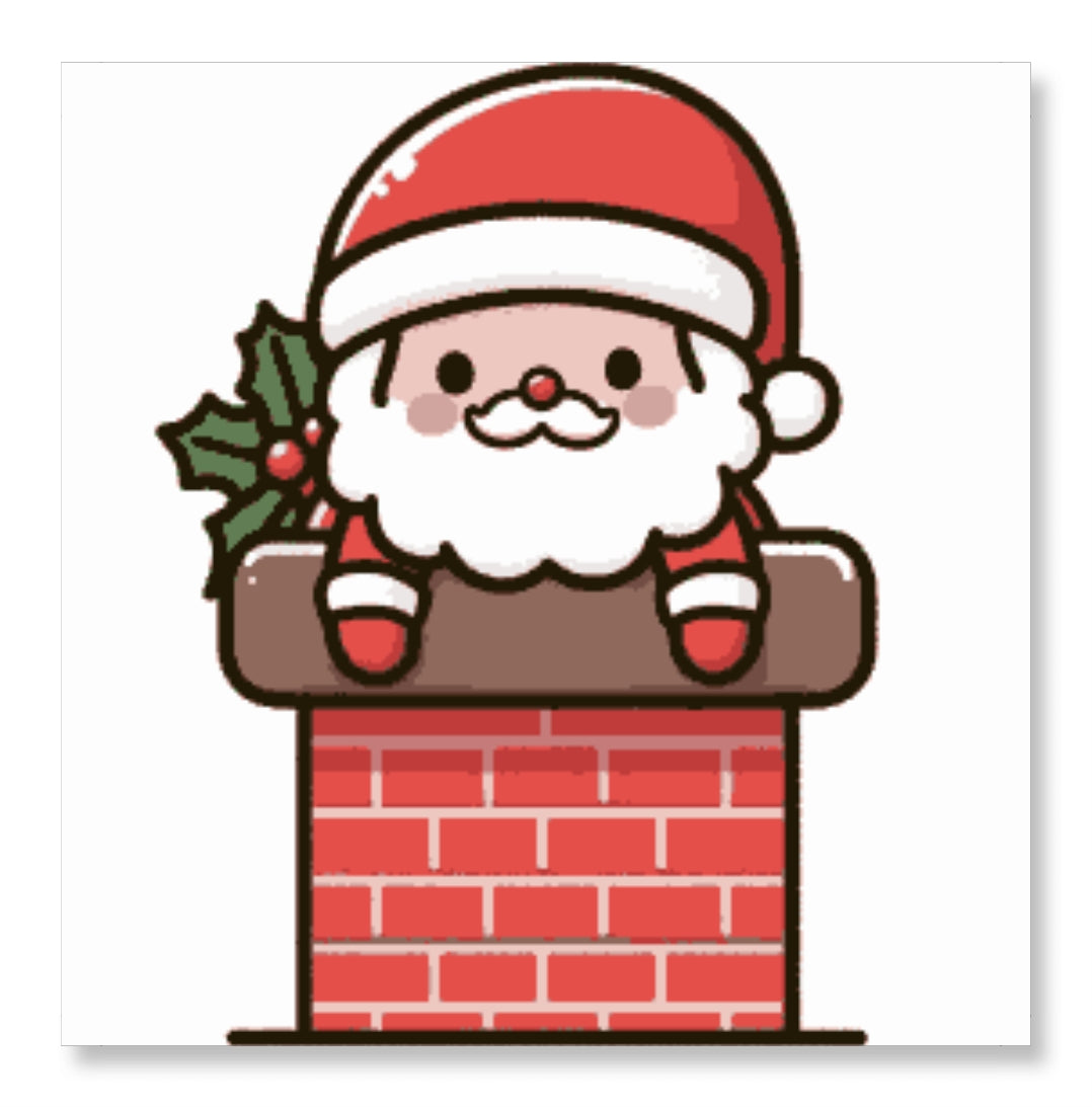 Santa coming Out Chimney
