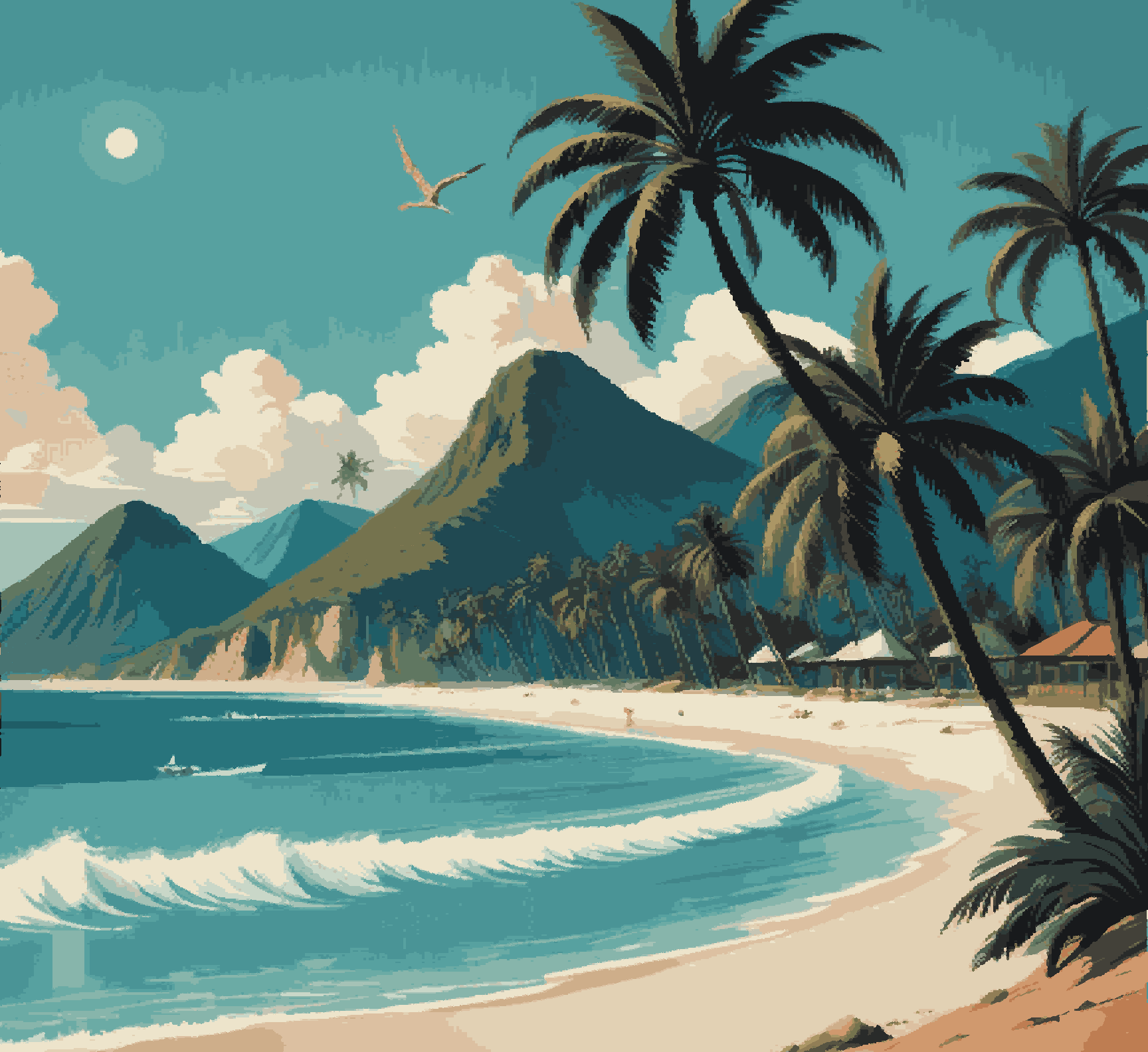 Moon and Beach