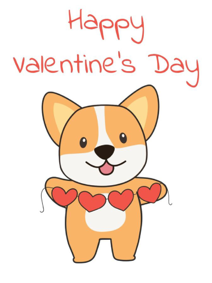 Happy Valentine Day From Cute Dog - Valentine Special