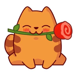 Cat with Rose - Valentine Special