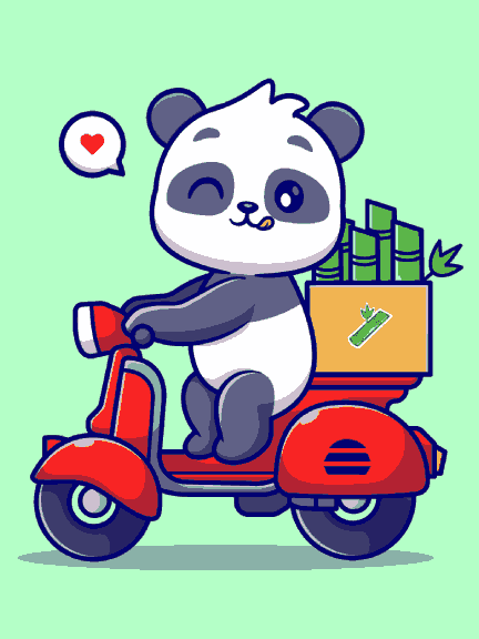 Panda on Scooter