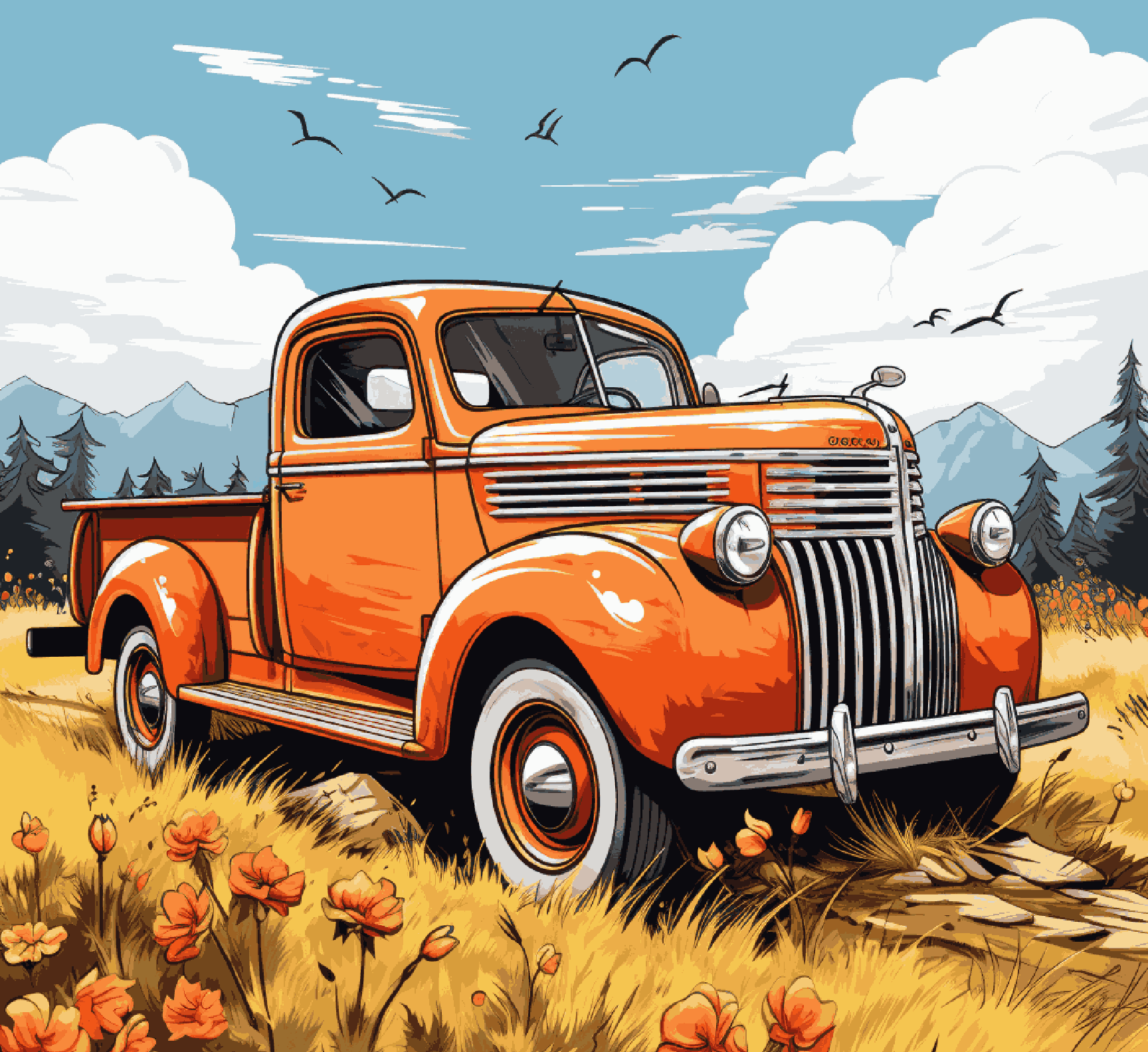 Retro Pickup Truck