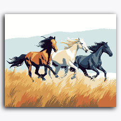 Three Running Horses