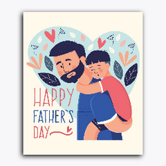 Father's Day- Son hanging on Father