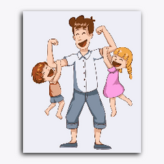 Father's Day- Kids playing with Dad