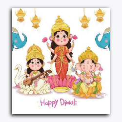 Lakshmiji Ganeshji Saraswatiji Trio- Diwali Special