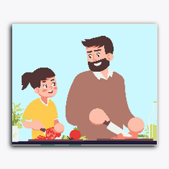 Father's Day- Father and Daughter cooking together