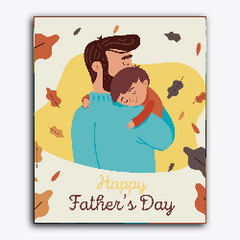 Father's Day- Son sleeping on Father's shoulder