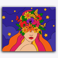 Flower girl under the sky