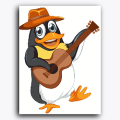Penguin Playing Guitar