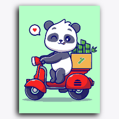 Panda on Scooter