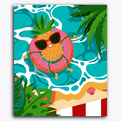 Pineapple Chilling on Beach