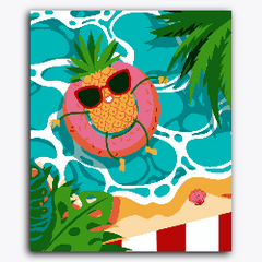 Pineapple Chilling on Beach