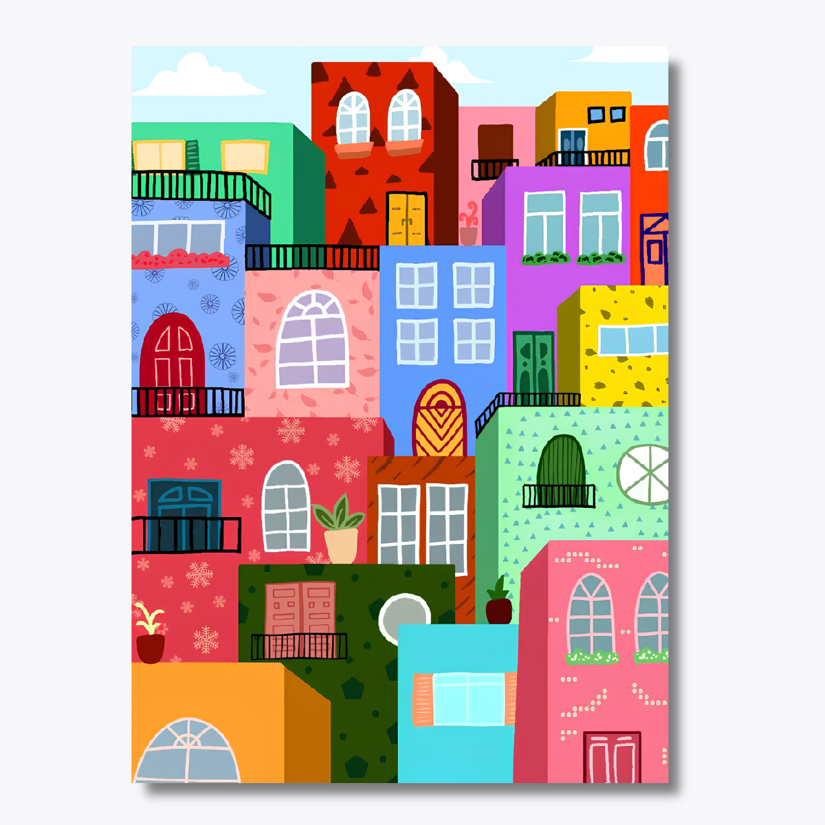 Colorful Town Dot by Number Kit