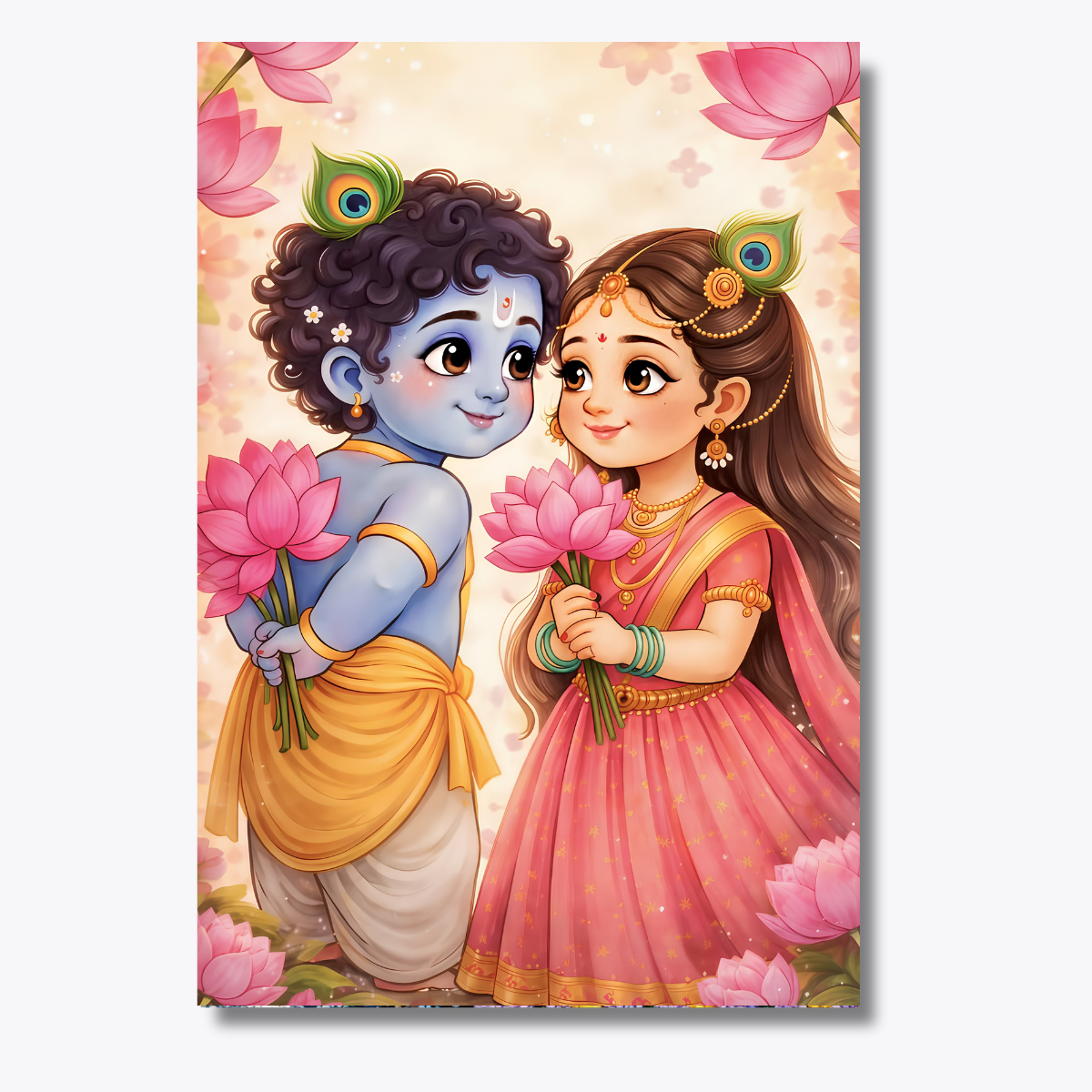 Adorable Radha Krishna Dot by Number Kit