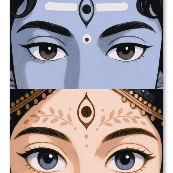 Shiv and Parvati Eyes Embrace