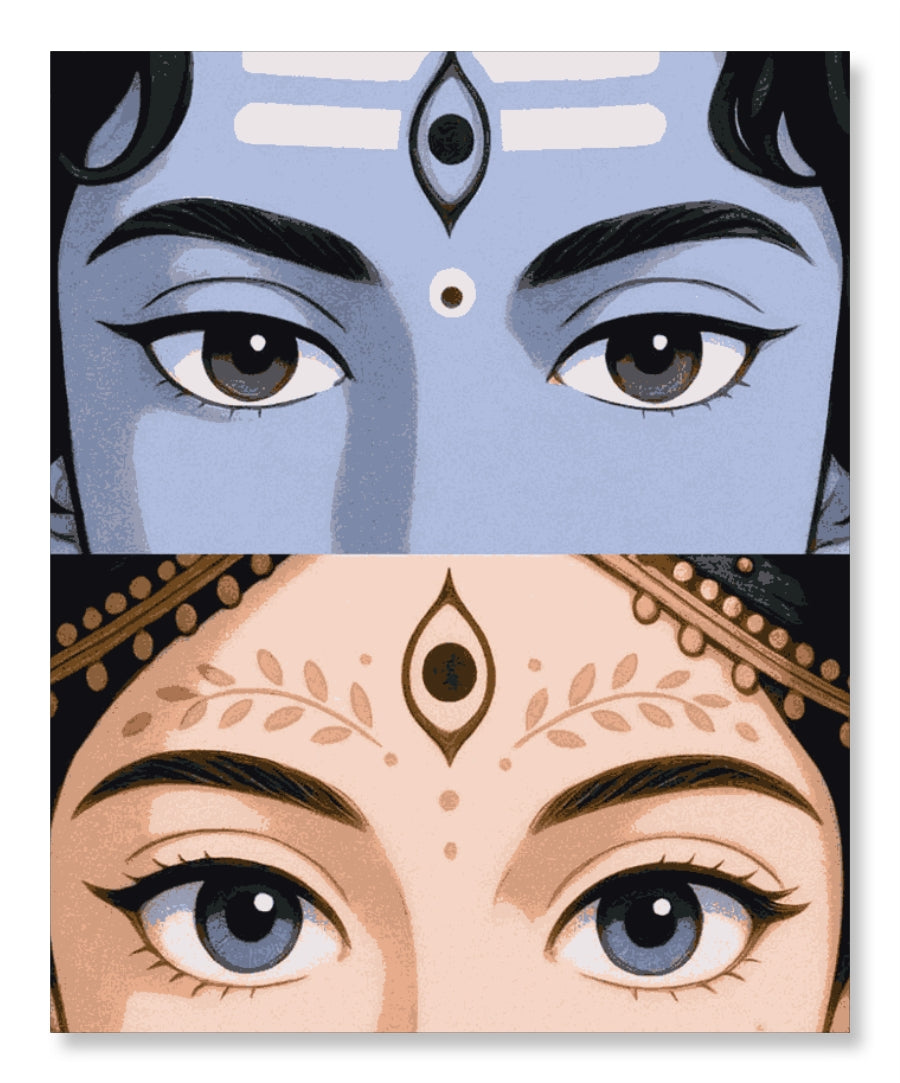 Shiv and Parvati Eyes Embrace