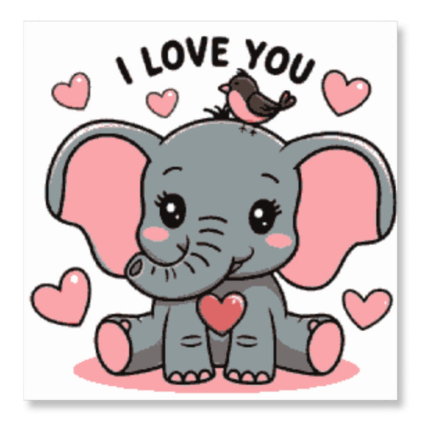 Cute Elephant I Love You - Valentine Special