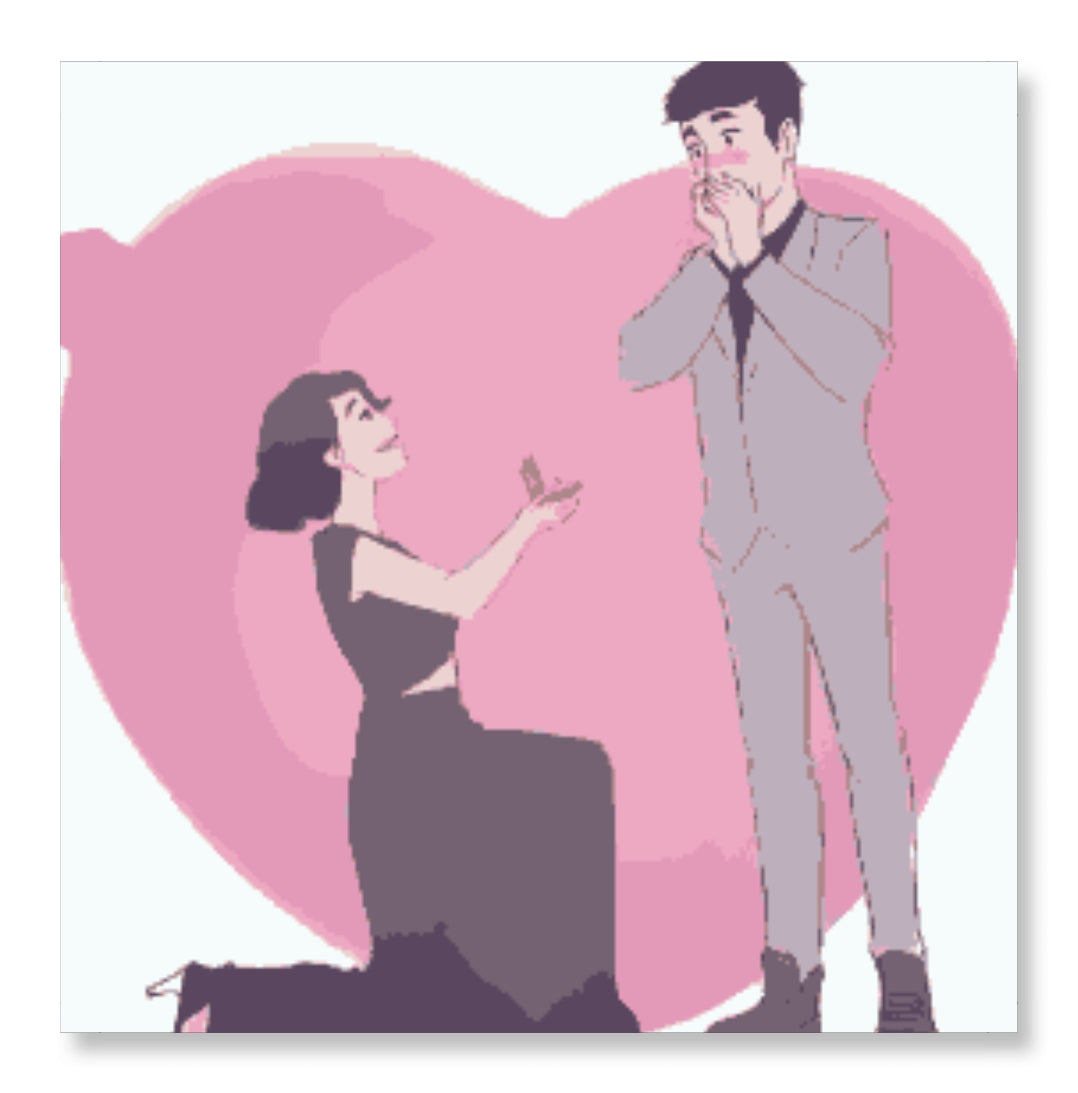 Woman Proposing Man - Valentine Special