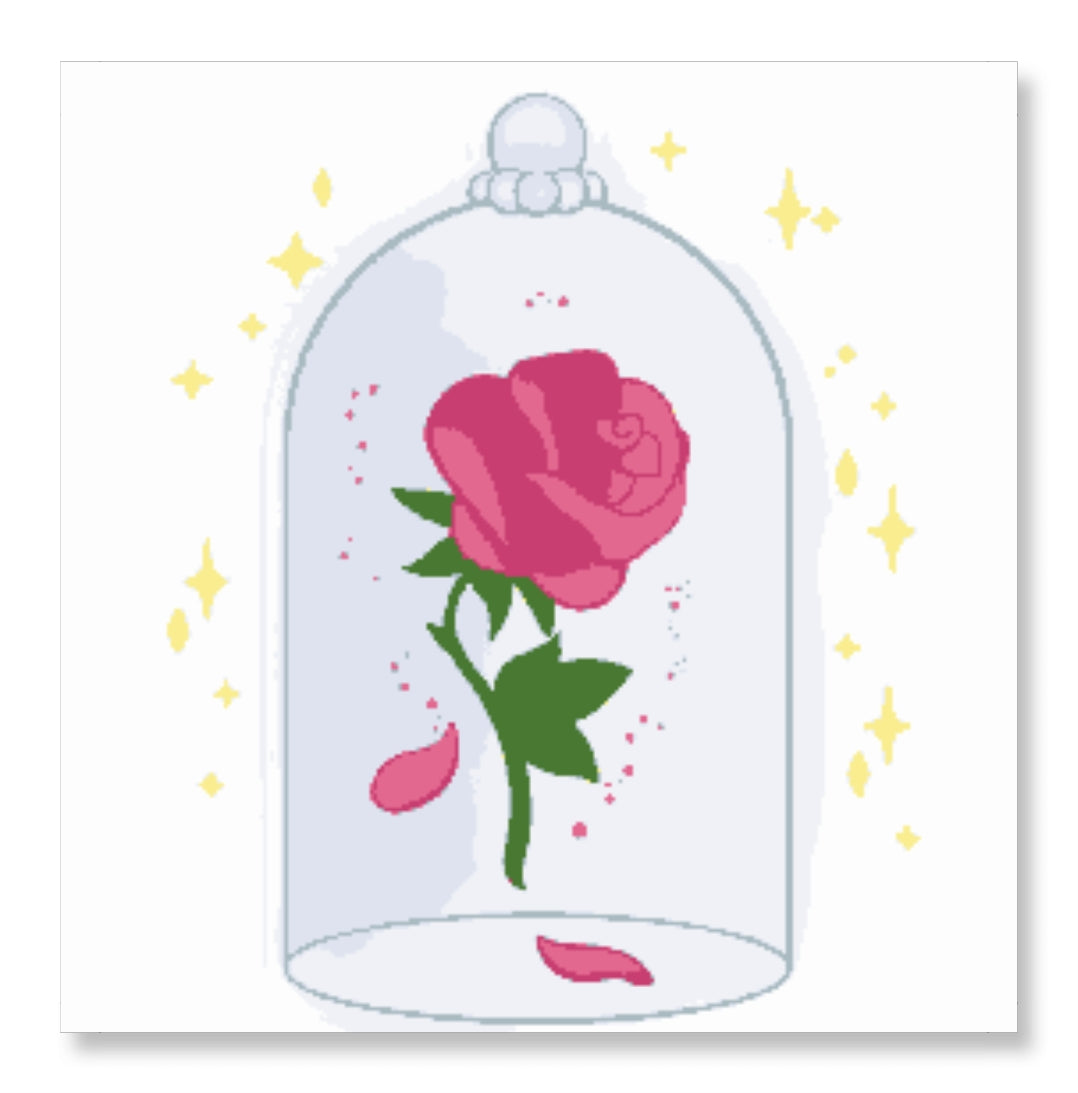 Pink Ross Under Glass - Valentine Special