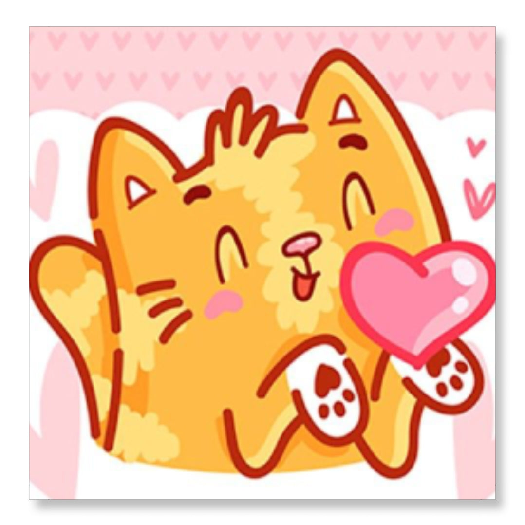 Cat with Pink Heart - Valentine Special