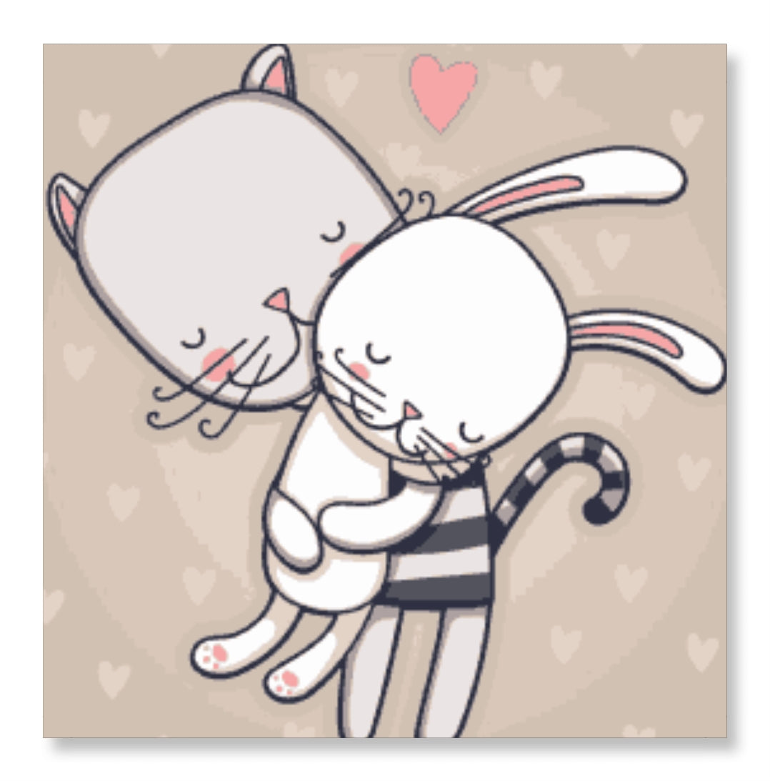 Cats Hugging - Valentine Special