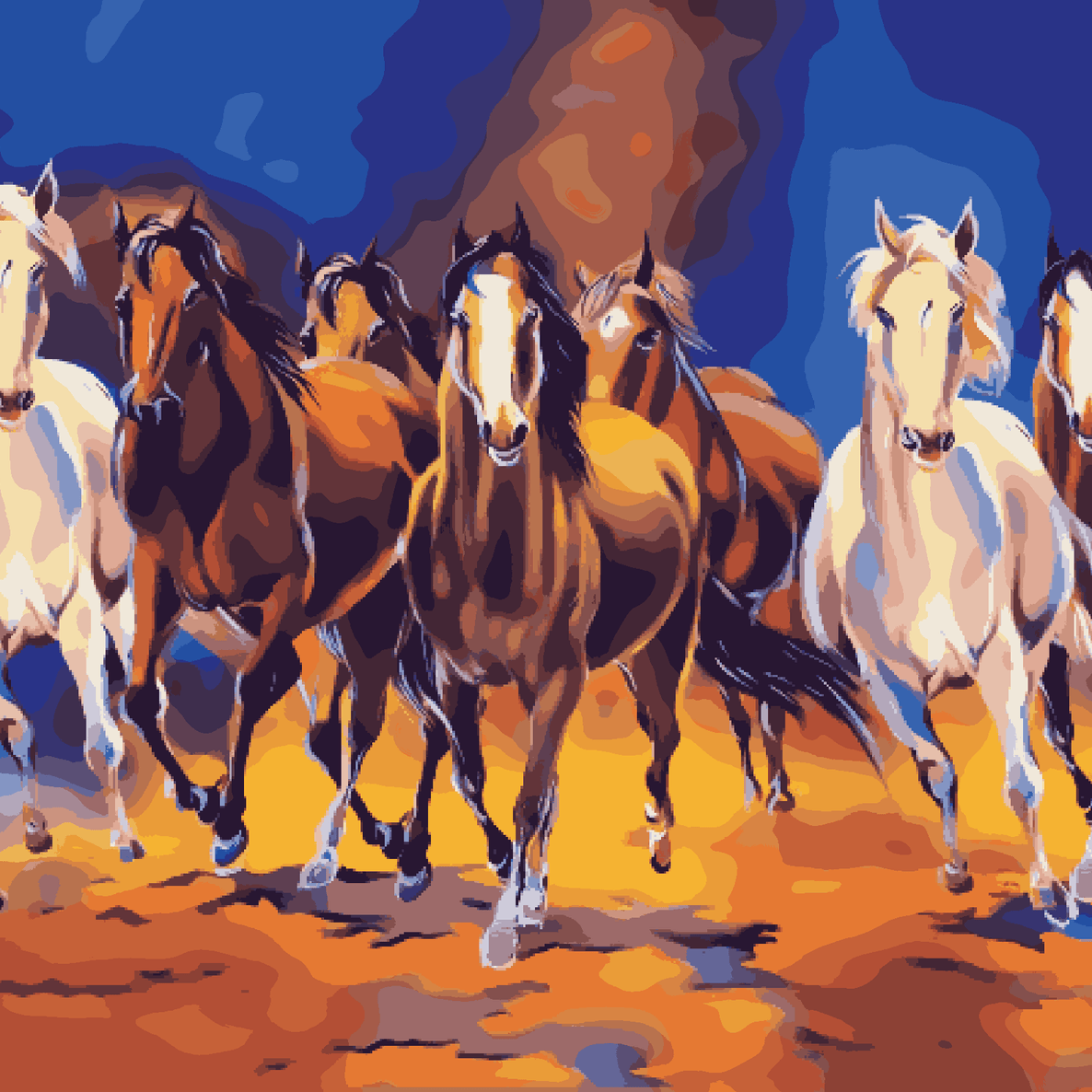 7 Horses Running