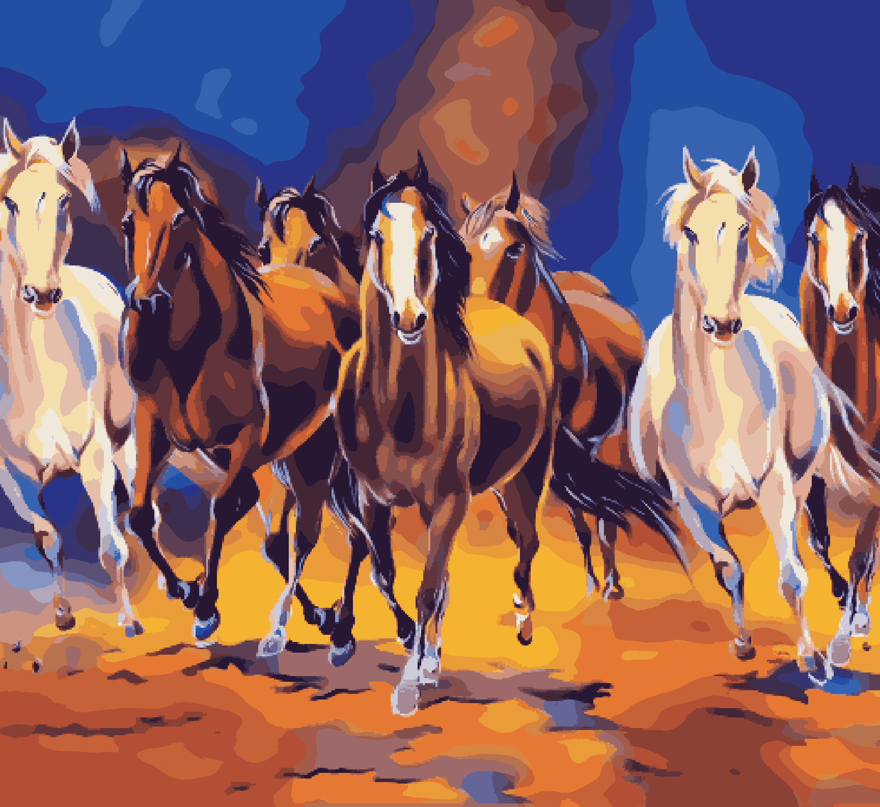 7 Horses Running