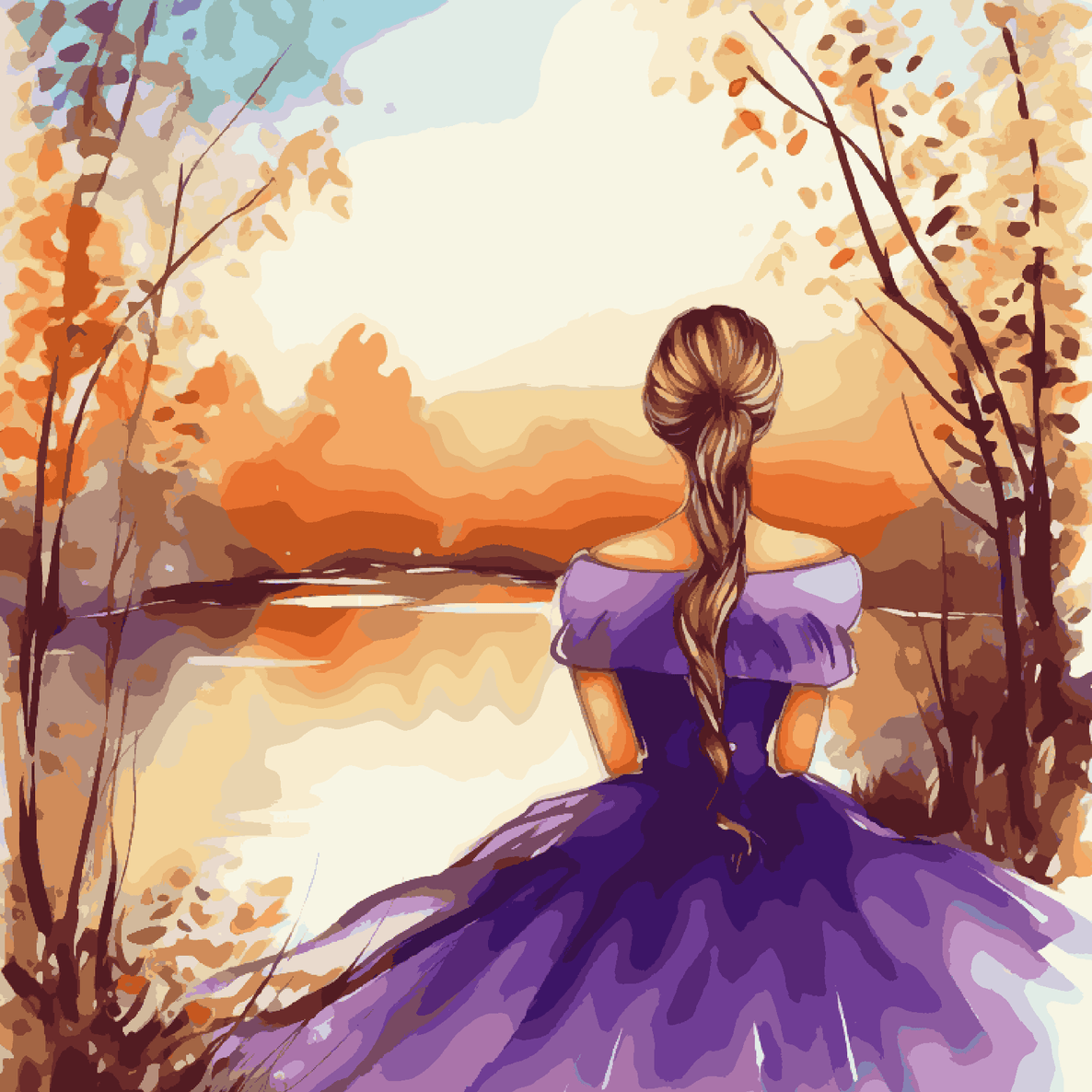 A Girl in Purple Frock