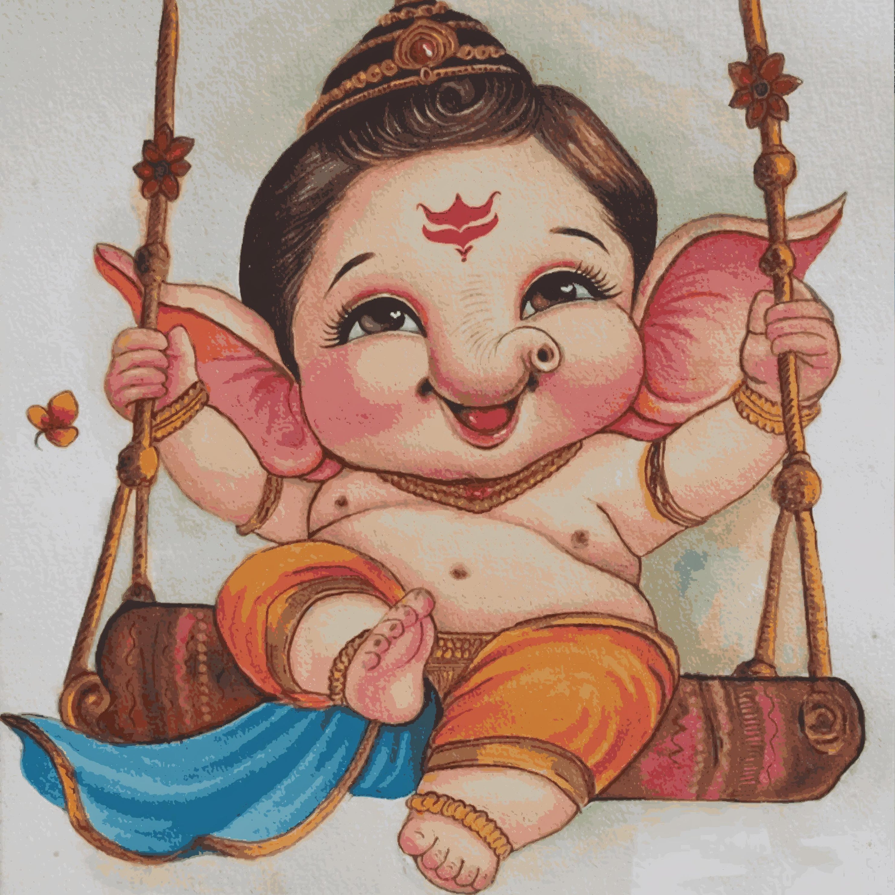 Bal Ganesha on Swing
