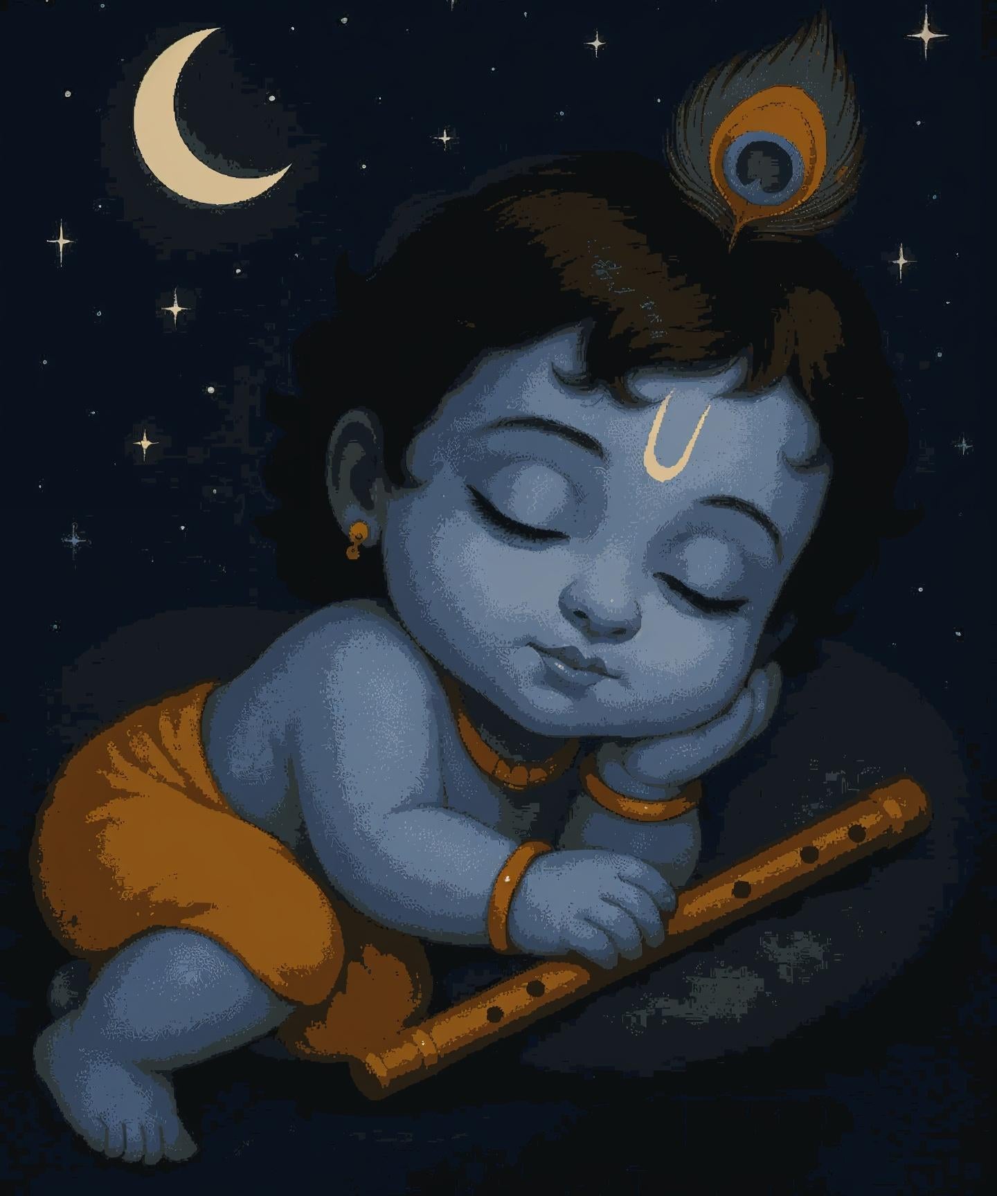Sleeping little Krishna - Janmashthami