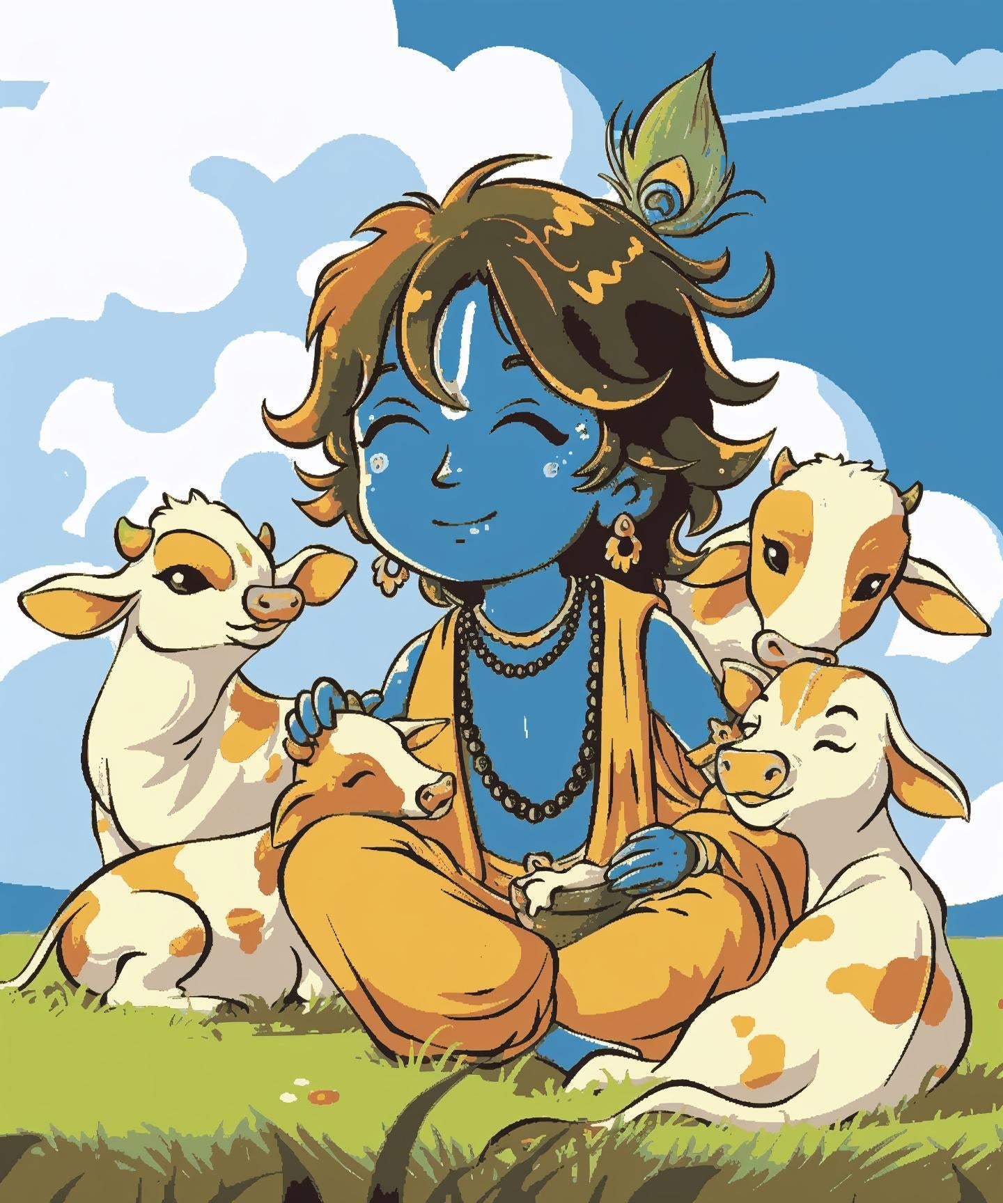 Krishna in Vraj doodlenath - Krishnaji