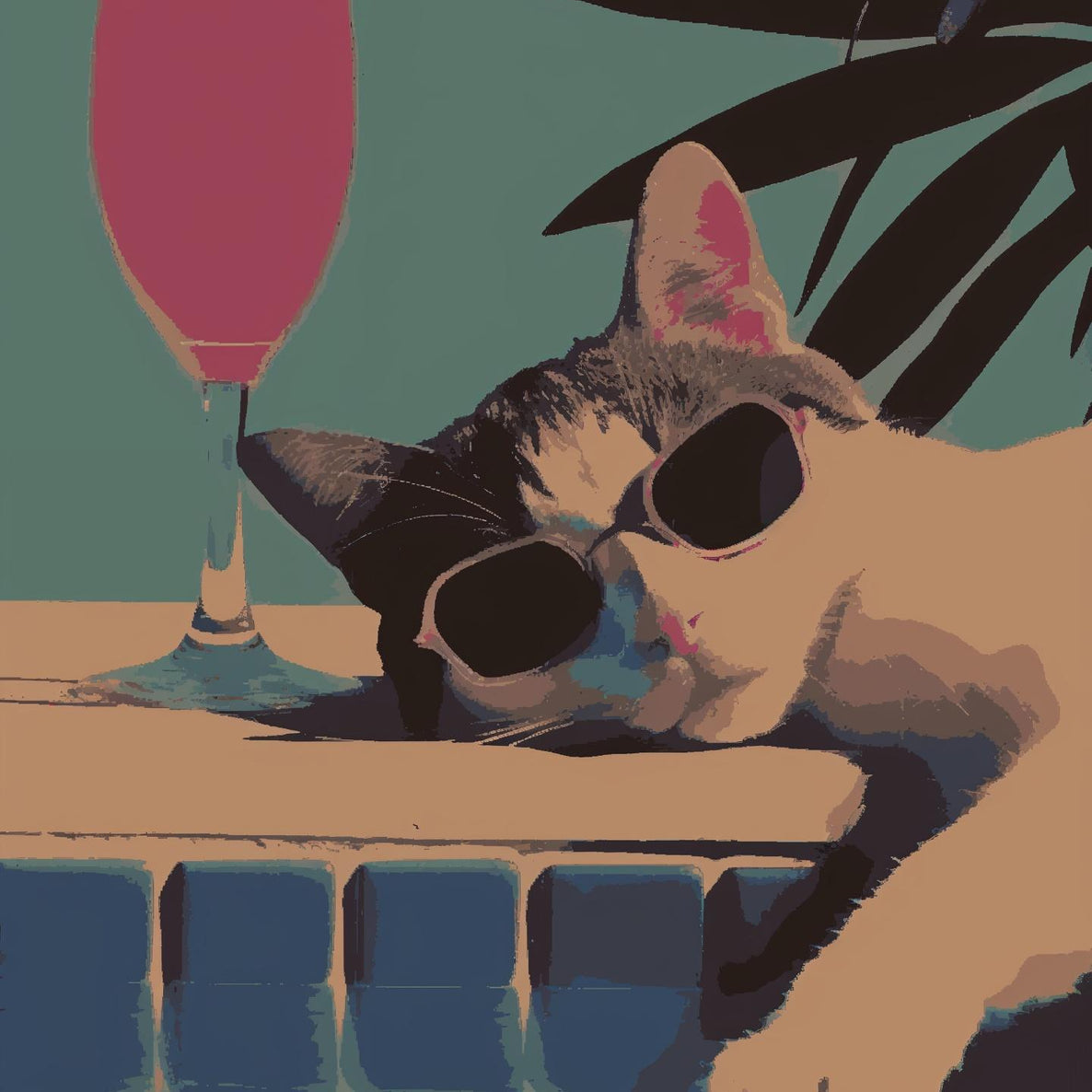 Pool Cat in hot Summer - Summer Edition