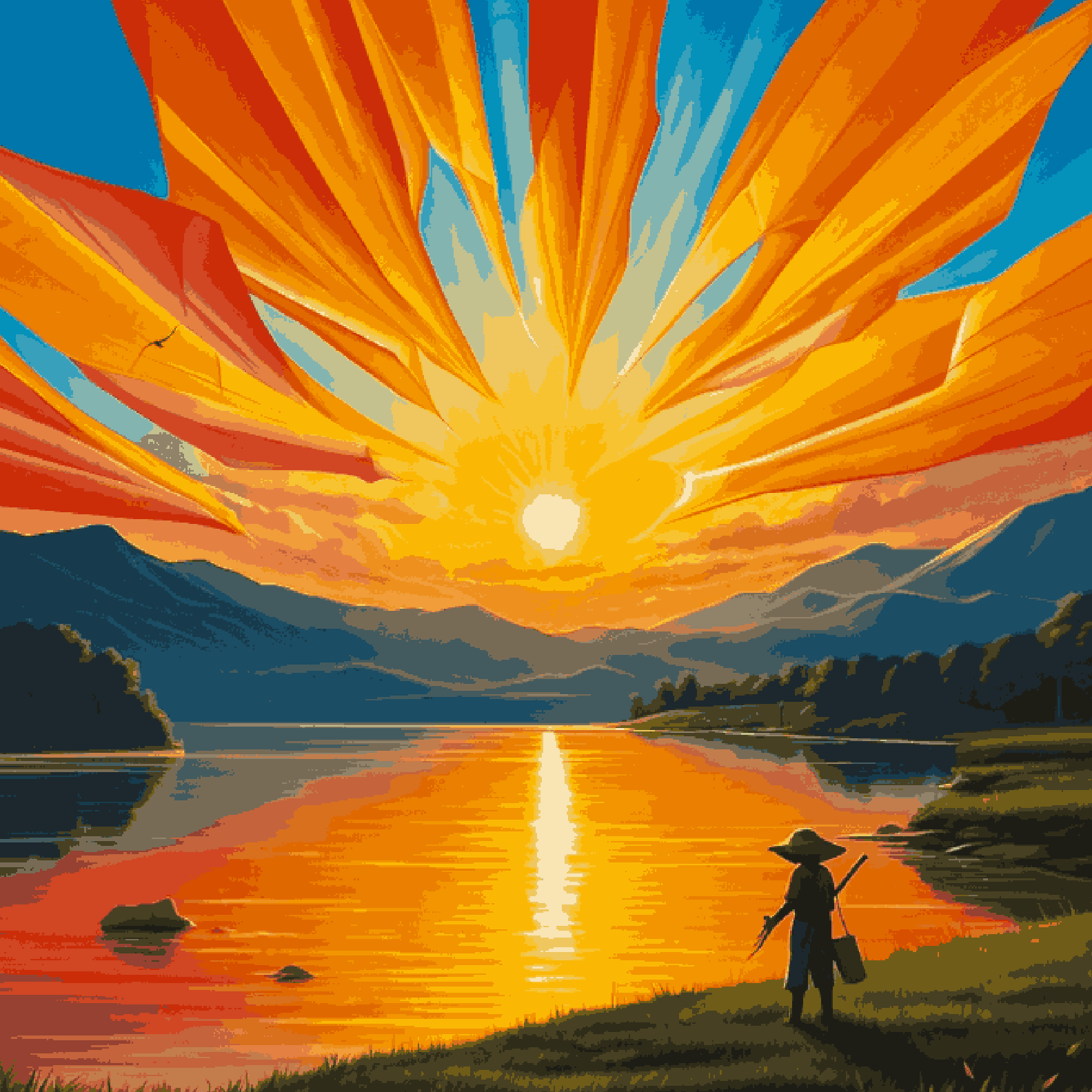 A Boy at Sunset