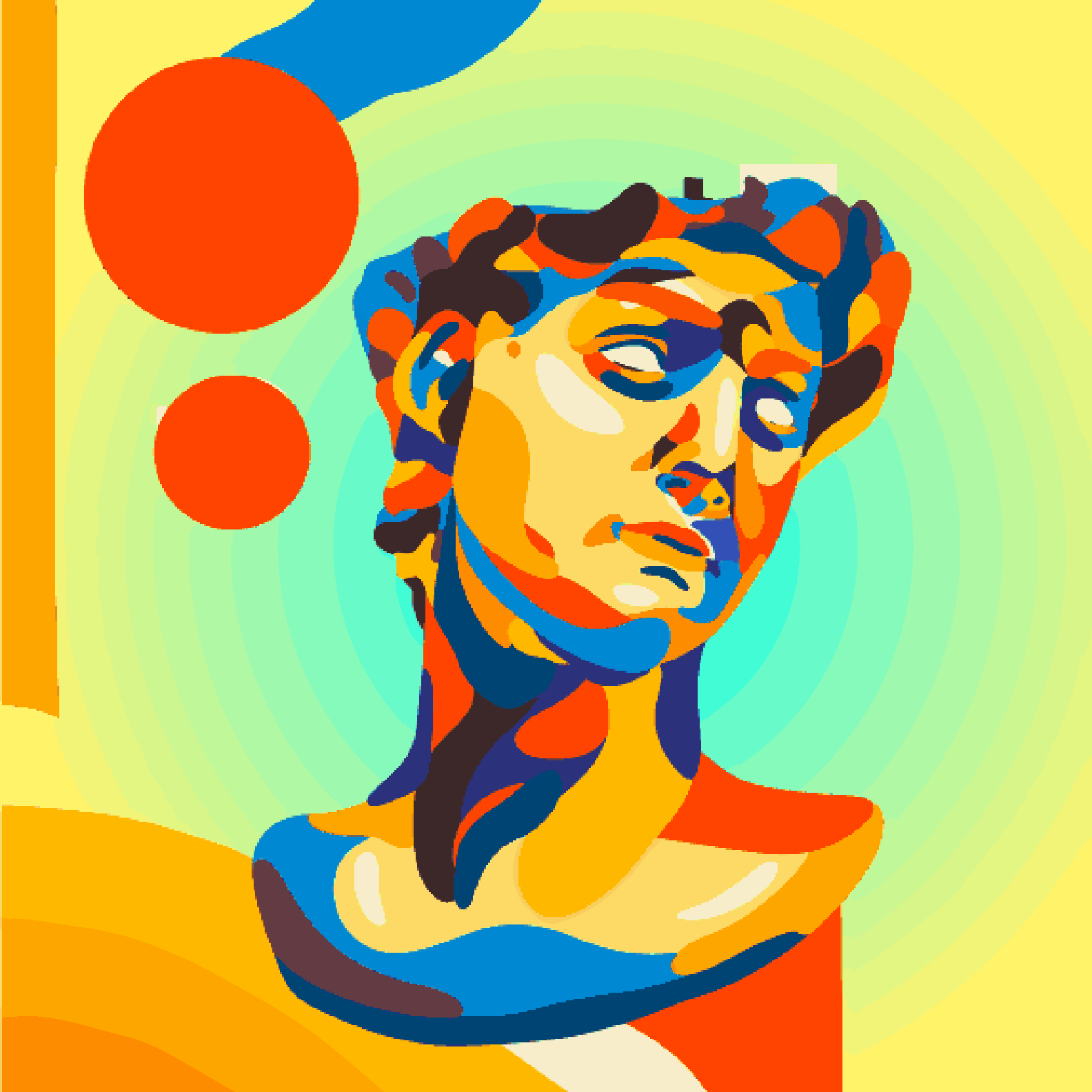 Abstract Colourful Ancient Idol