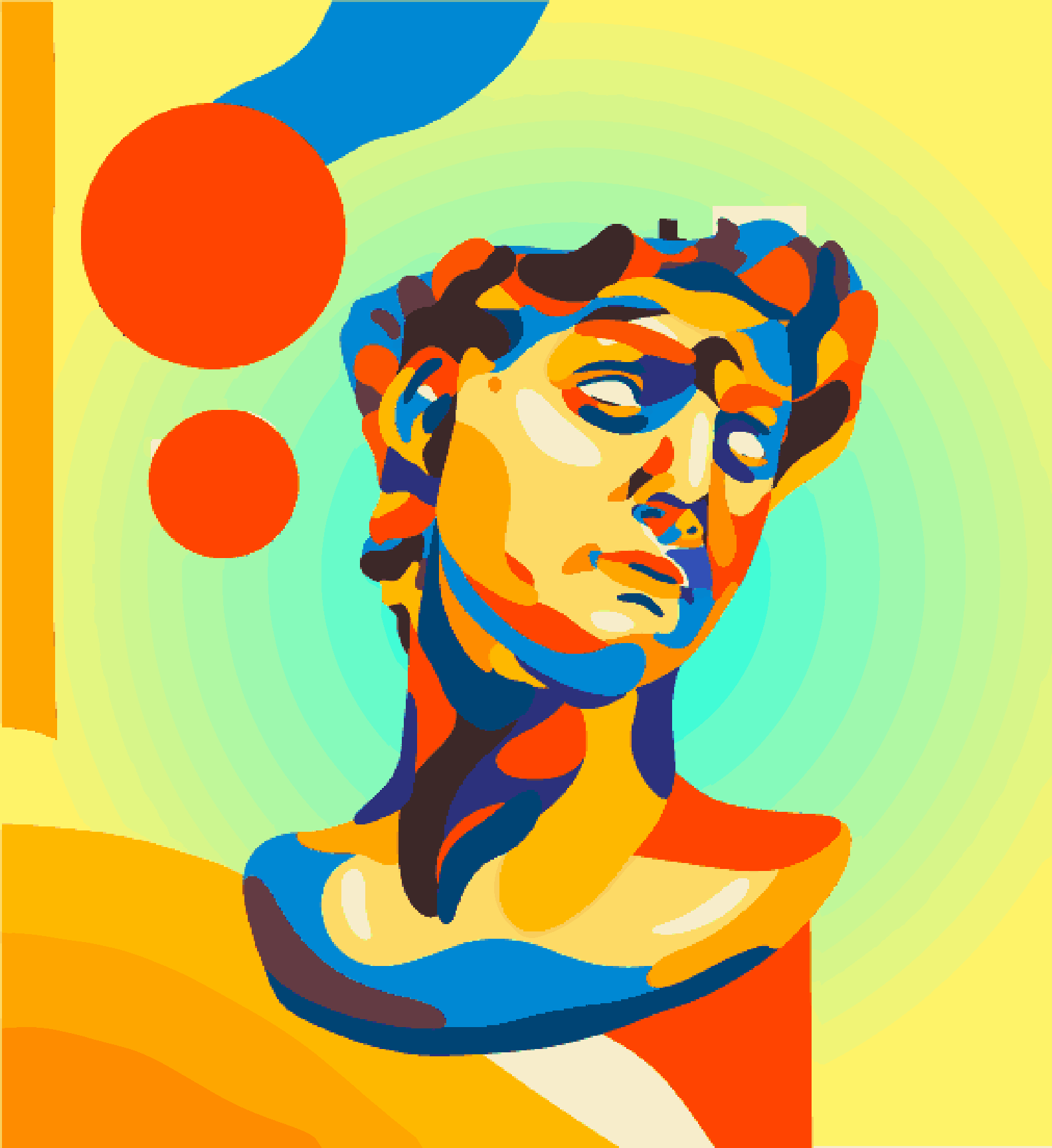 Abstract Colourful Ancient Idol